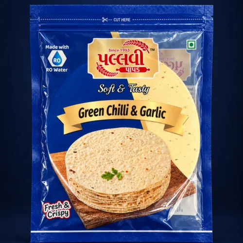Green Chillies & Garlic Papad